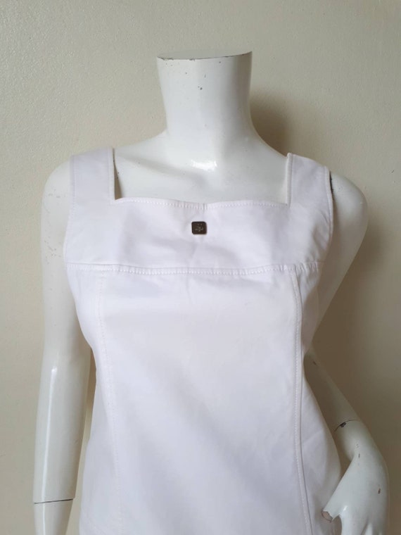 Vintage Courreges White cotton  dress Size 40 Med… - image 3