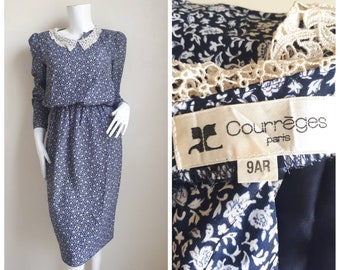 Vintage Courreges Floral dress Size 9 S-M Made in Japan