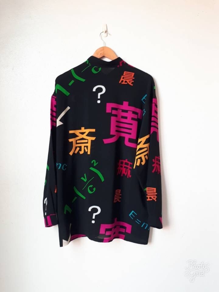 RARE Vintage Kansai Yamamoto 70s 80s Chiffon Print Shirt Japan 