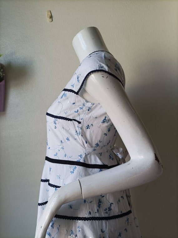 Vintage White floral Dress // Summer dress / Size… - image 10