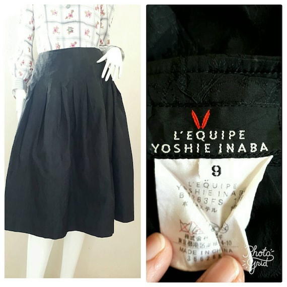 Vintage L Equipe Yoshie Inaba Long Skirt Black Silk Print Etsy Vintage L Equipe Yoshie Inaba Long Skirt Black Silk Print Etsy