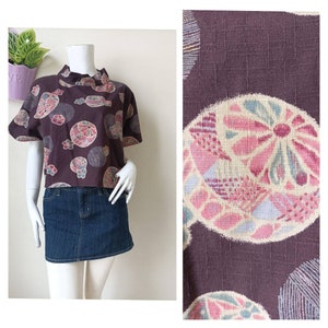 Vintage Cotton print Blouse / Free Size
