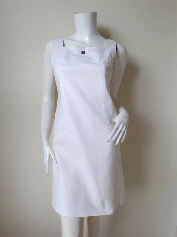 Vintage Courreges White cotton  dress Size 40 Med… - image 4