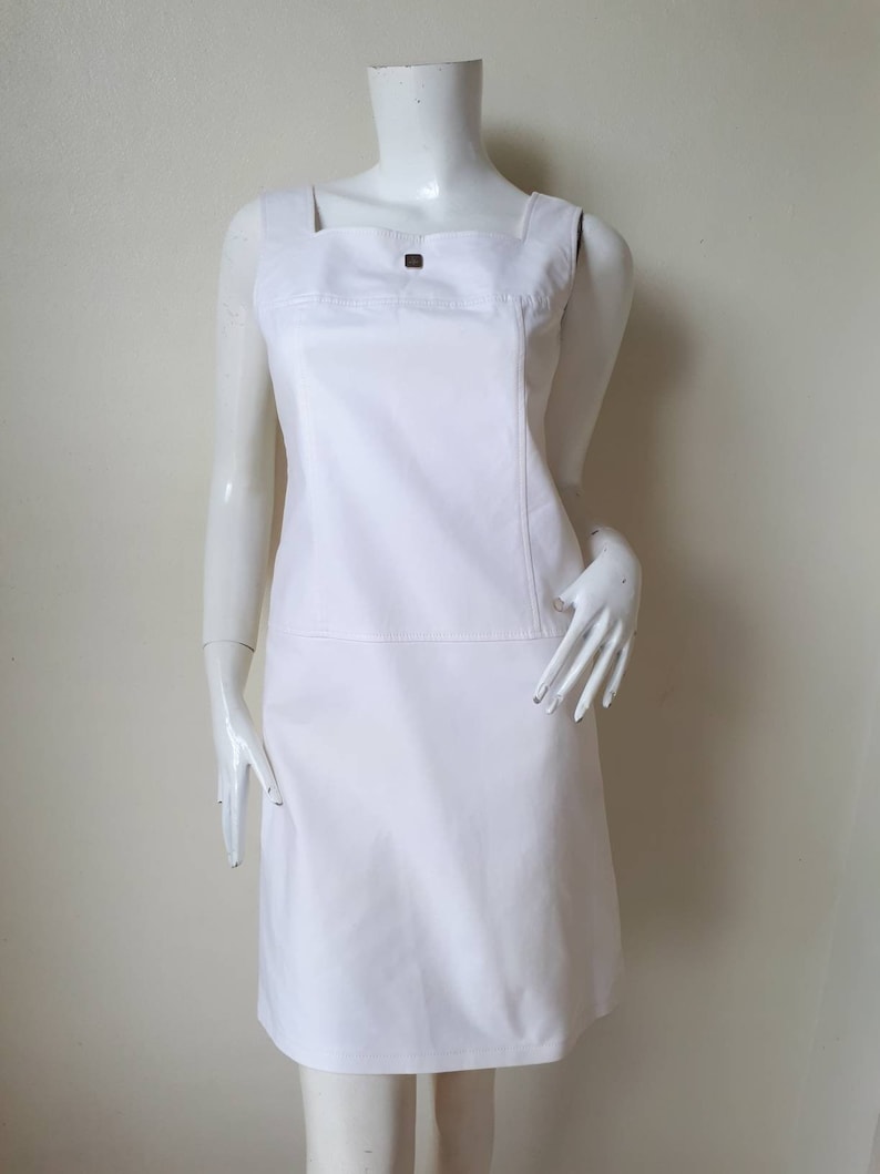 Vintage Courreges White cotton dress Size 40 Medium image 4