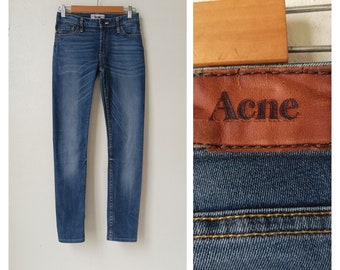 Vintage Vtg Rare ACNE High Waisted Denim Skinny Jeans Pants Trousers Size S  Vintage Woman ACNE Jeans