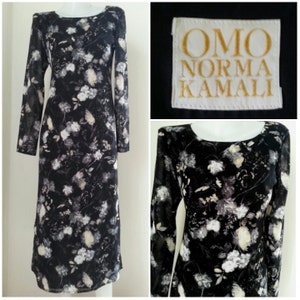 Vintage Omo Norma Kamali Chiffon floral Dress Size 9 Medium
