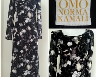 Vintage Omo Norma Kamali Chiffon floral Dress Size 9 Medium
