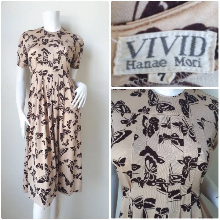 Vintage HANAE MORI by Vivid Print Dress Size 7 Japan Small - Etsy 