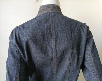 HIROKO KOSHINO - 2000s Archive Fitted Denim Jacket Size 9 Japan