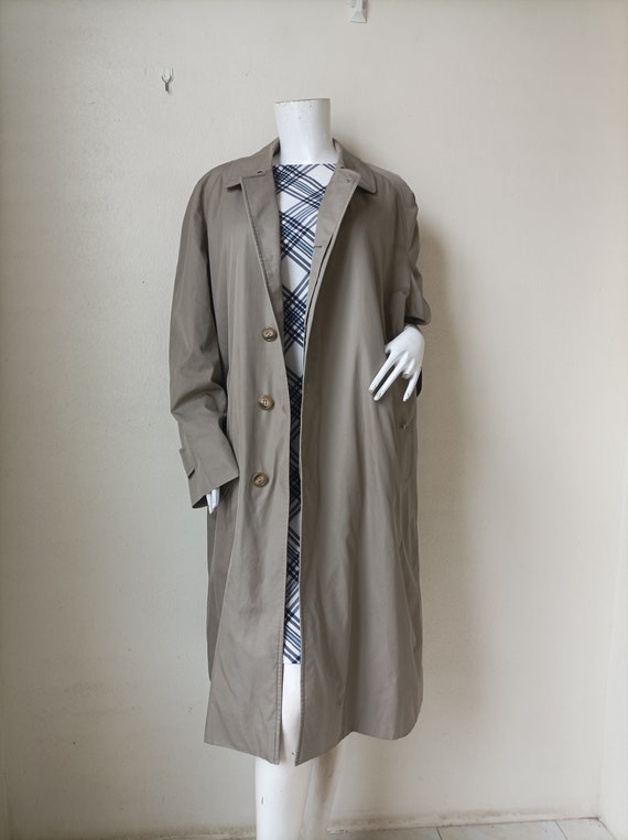 Vintage BURBERRYS Khaki Trench Coat With Removable Wool Liner