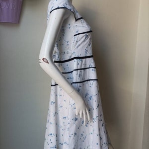 Vintage White floral Dress // Summer dress / Size Medium image 6