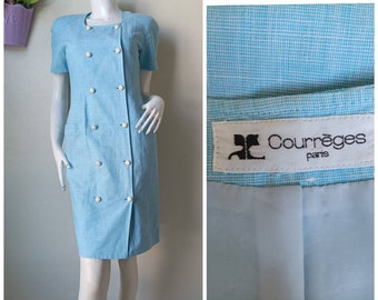 Vintage Courreges Linen Dress Size 9AR will fit Small
