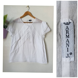 Armani White Blouse// Size L