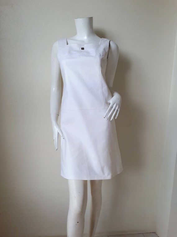 Vintage Courreges White cotton  dress Size 40 Med… - image 2