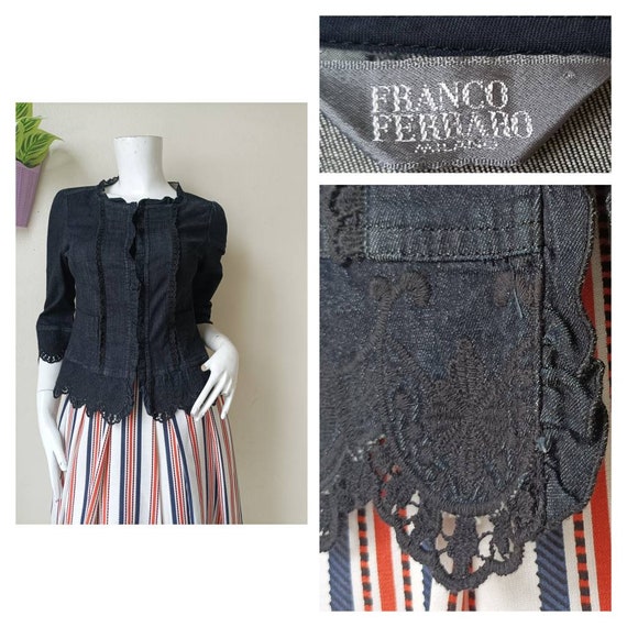 Women's Franco Ferraro Blouse,  Denim Blouse Size… - image 1