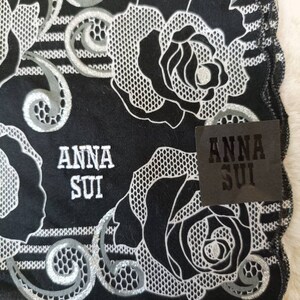 ANNA SUI Vintage Einstecktuch - Baumwolle Floral Print - Muschel Schal