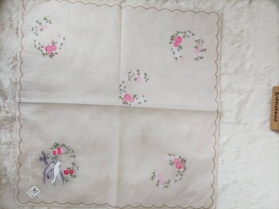 Hanae Mori Handkerchief Cotton Vintage  Pocket Sq… - image 9