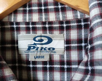 トップス 90s PIKO check shirt jacket blue Vintage 90s Piko Shirt Size L - Etsy