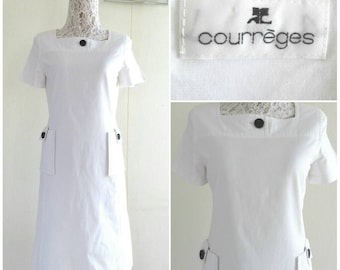 Sale! Vintage Courreges cotton dress Size 9AR (S- M)
