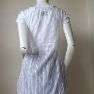 Vtg 70s cotton ethnic indian bohemian peasant mini dress size L image 7