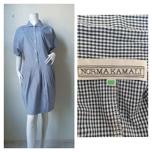 Vintage 1980s Norma Kamali Shirt Dress Size S-M