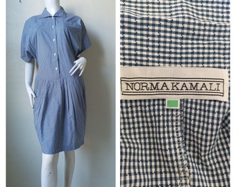 Vintage 1980s Norma Kamali Shirt Dress Size S-M