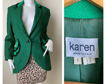 Vintage Karen Women Blazer Fashion Designer Jacket Size S