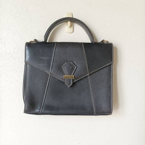 Vintage COURREGES small Black handbag, leather