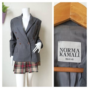 NORMA KAMALI ~ VINTAGE 1990s Wool Blazer ,Top Jacket Size S