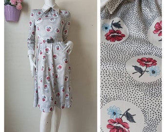 Vintage Japanese  Dress | Small Dress | Floral dress Size S