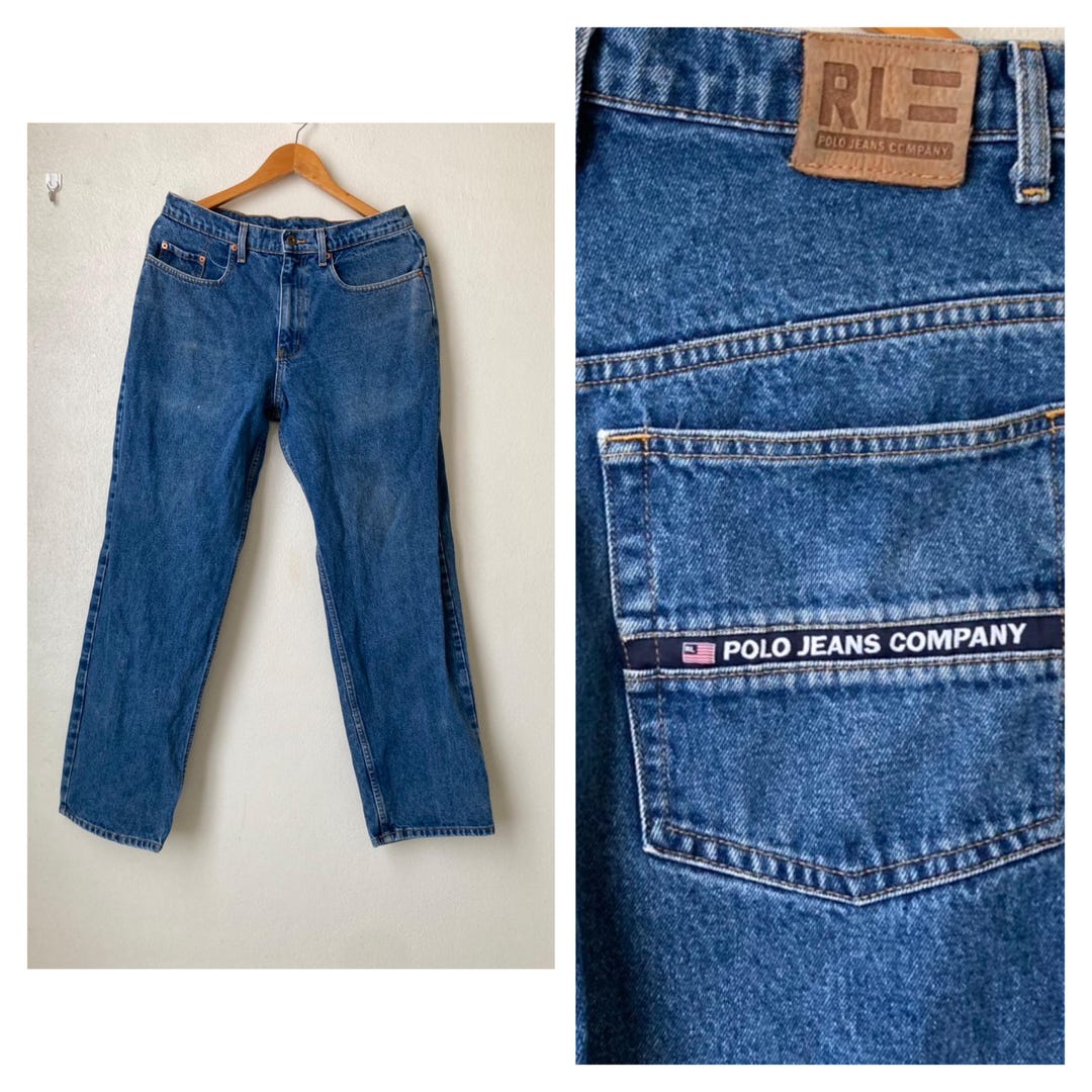 Vintage 90s Polo Ralph Lauren Jeans Co Blue Cotton Denim High