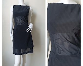 PF Paola Frani Dress, Black See Through Dress Size GB 8, US