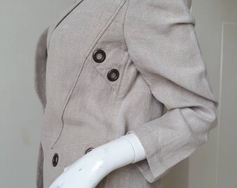 ティエリーミュグレーの麻のジャケット ヴィンテージ ティエリーミュグレー ブレザー / リネンジャケット