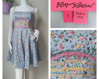 RARE Betsey Johnson Garden Floral Dress Size 4 Small