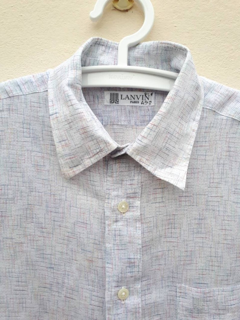 Vintage LANVIN Men shirt Size M image 5
