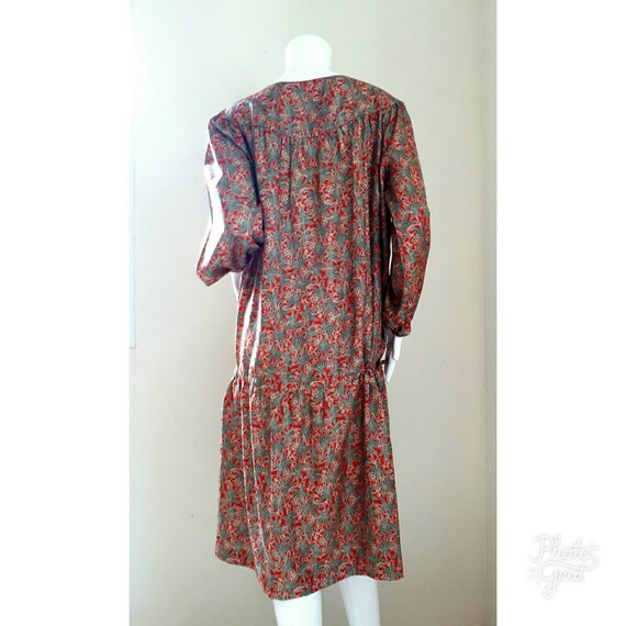 Vintage 80s Silk Dress / 1980s Sheer Silk Floral … - image 7