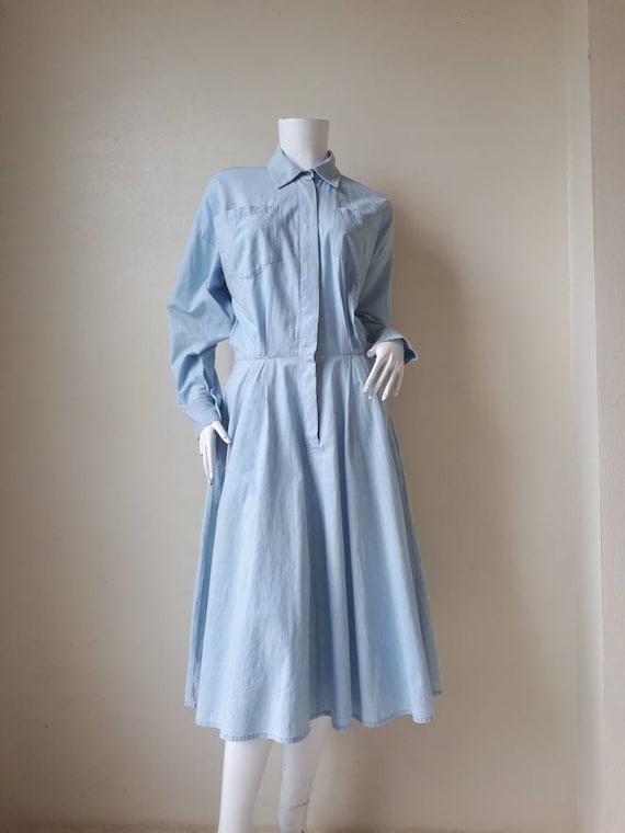 Vintage 1980s Norma Kamali Shirt Dress