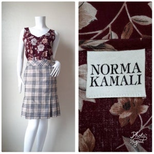 Norma Kamali Vintage Cotton Print shirt 1980&#39;s/ Women shirt / Small Shirt.