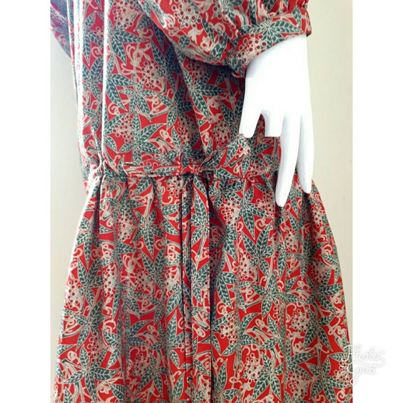 Vintage 80s Silk Dress / 1980s Sheer Silk Floral … - image 3