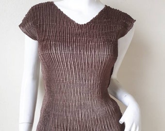 Vintage 90s LifeLike LindaRico Pleated Blouse Style Pleated Top Size M