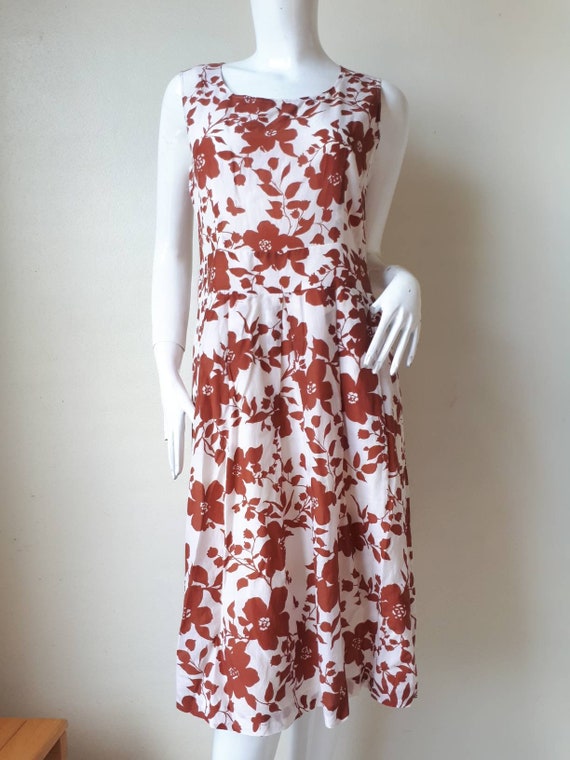 Vintage HANAE MORI Silk Print Dress Size 40