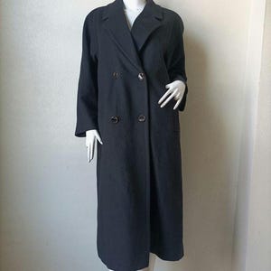 Vintage Womens Long Coat | Vintage Luxury  Overcoat Pure Cashmere Black