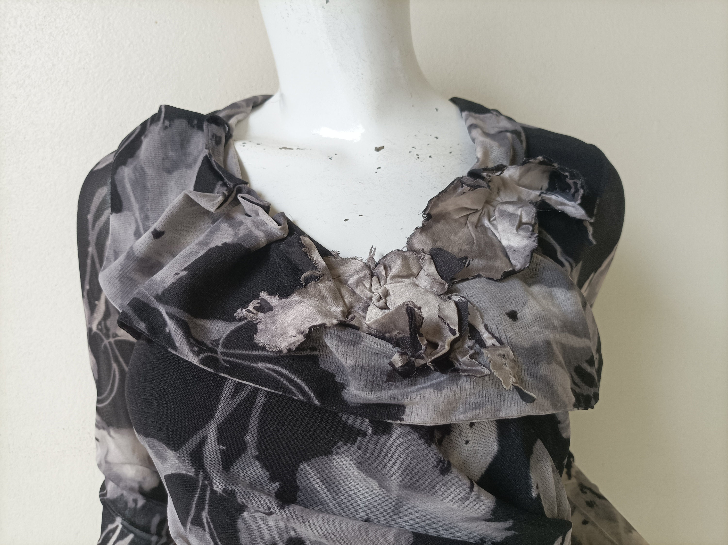 Vintage 90s Mesh Print Dress by Vivienne Tam Size P - Etsy