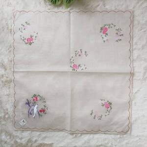 Hanae Mori Handkerchief Cotton Vintage Pocket Square Scarf image 6