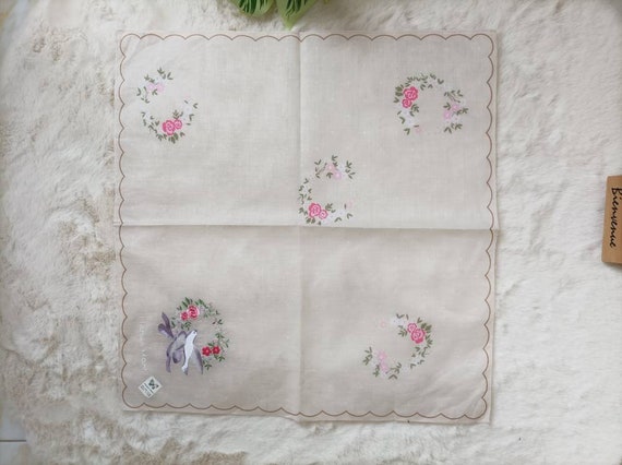 Hanae Mori Handkerchief Cotton Vintage  Pocket Sq… - image 6