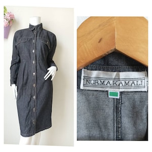 Norma Kamali vintage Black Jeans dress Size Small