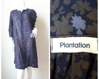 Issey Miyake Plantation Dress Cotton print floral dress Size M