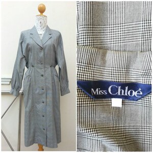 Vintage Miss Chloe check plaid  Black and White shirtdress Size M - L
