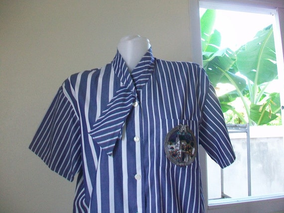 RARE Vintage Kansai Yamamoto 70s 80s Stripe shirt… - image 1