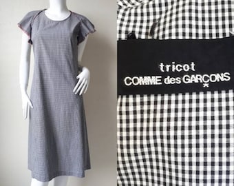 Vintage 1992s COMME des GARCONS tricot Ruffle vestido / Tamaño Pequeño - Mediano